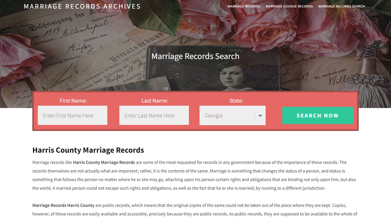 Harris County Marriage Records | Enter Name and Search | 14 Days Free